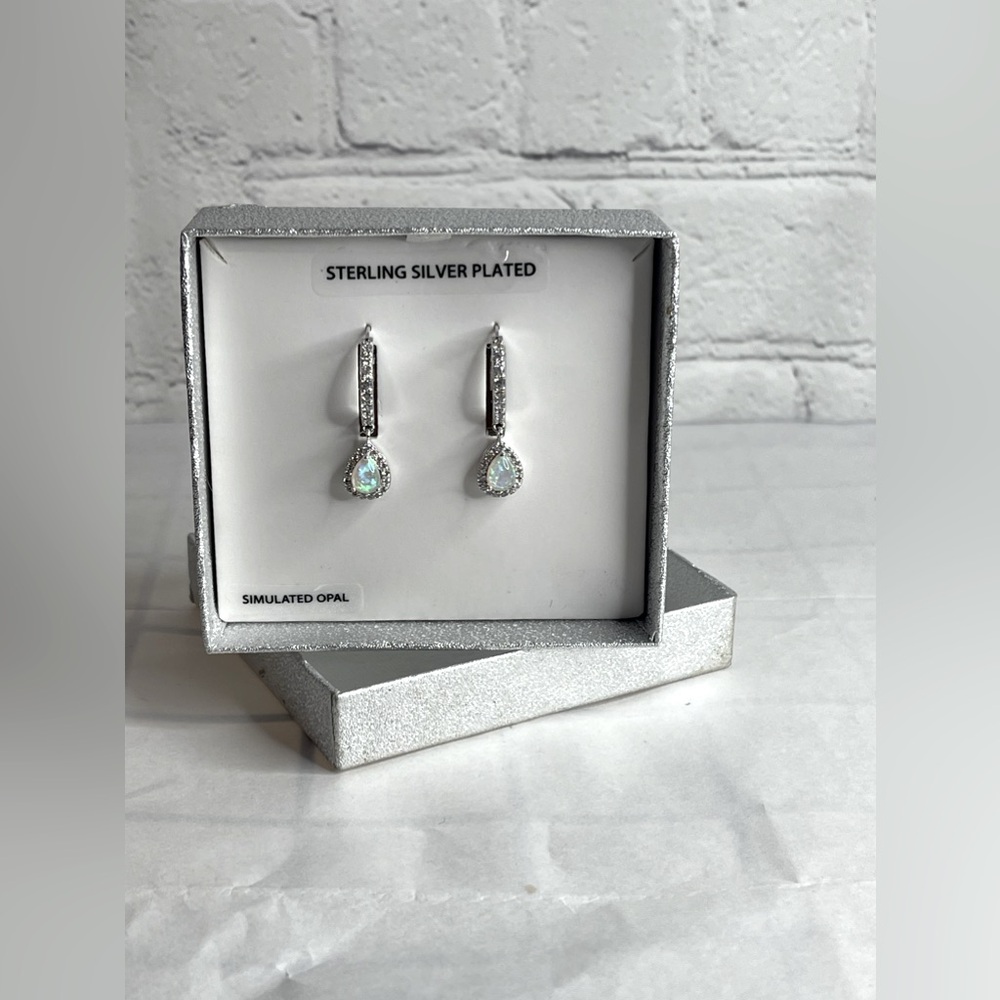 Simulated opal earrings